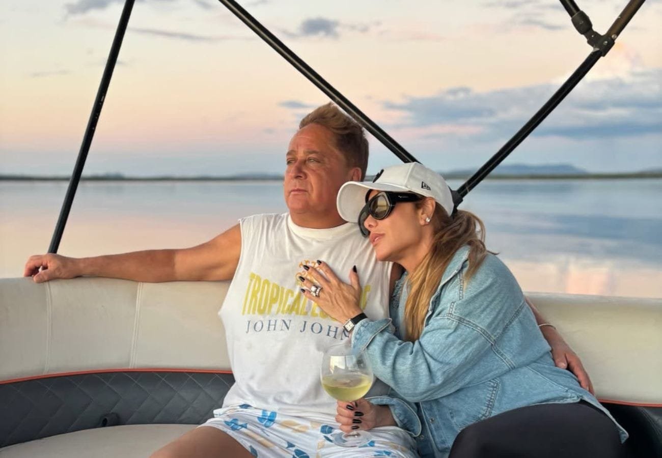 Leonardo e Poliana Rocha desfrutam de um dia especial no Rio Tocantins