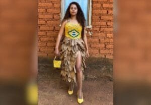 Influenciadora do Tocantins Viraliza com Look Criativo em Homenagem à Seleção Brasileira