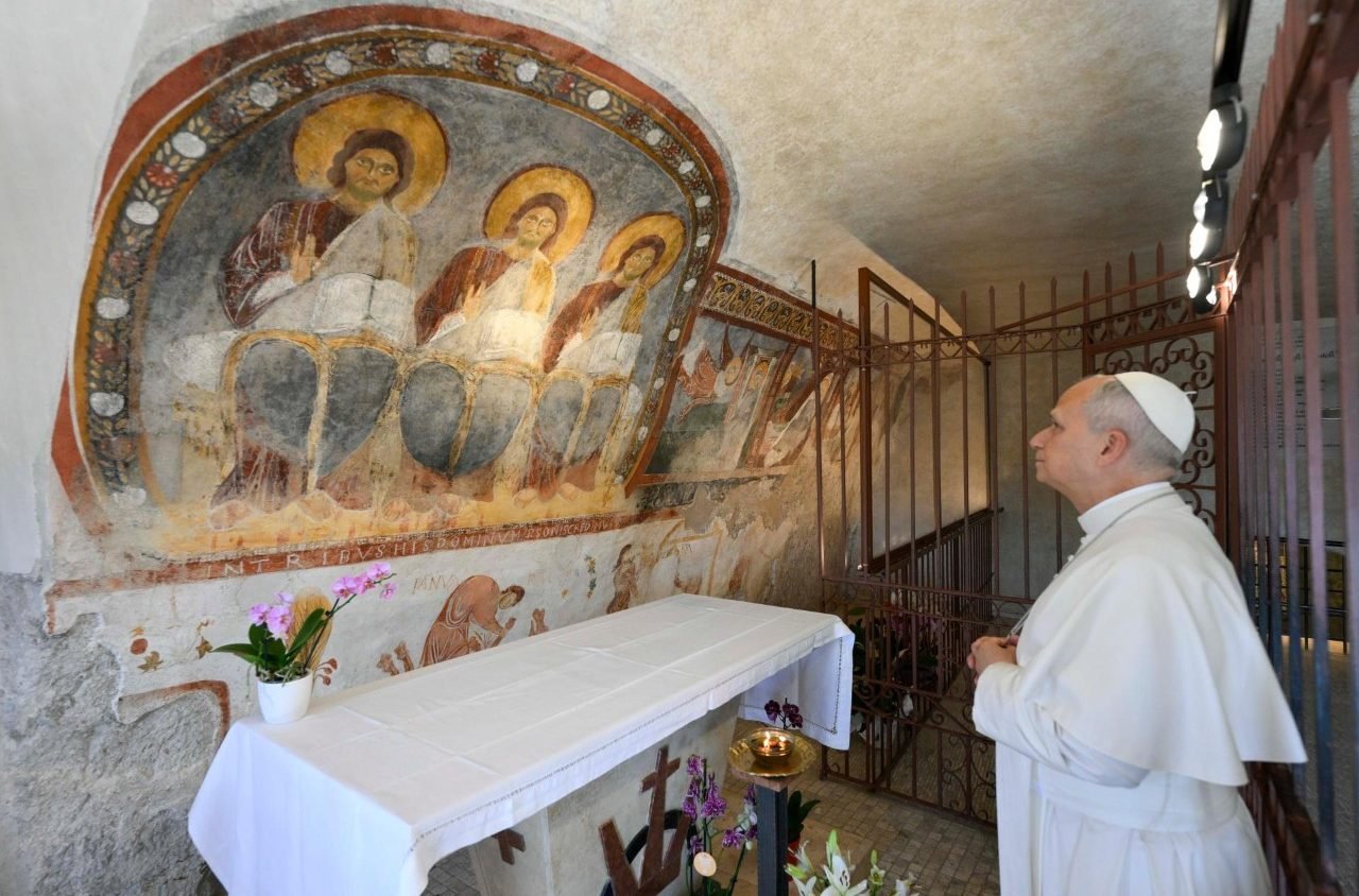 Papa Leão XIV realiza visita ao Santuário de Vallepietra