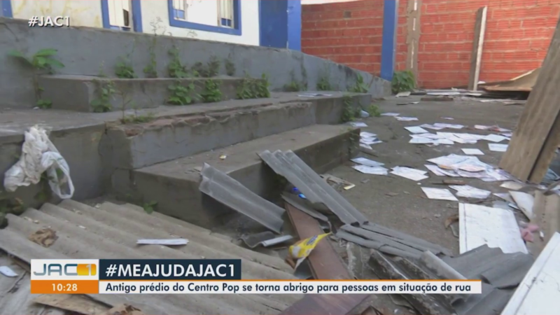 Antigo Prédio do Centro POP em Rio Branco Permanece Abandonado e Serve de Abrigo para Moradores de Rua