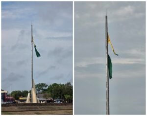 Bandeira do Acre Danificada por Ventos Forte em Rio Branco