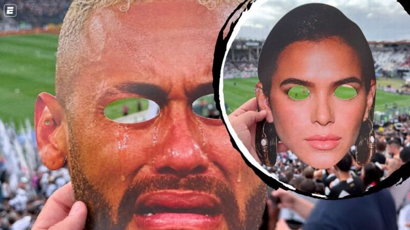 Torcida do Vasco Distribui Máscaras de Neymar e Bruna Marquezine em São Januário