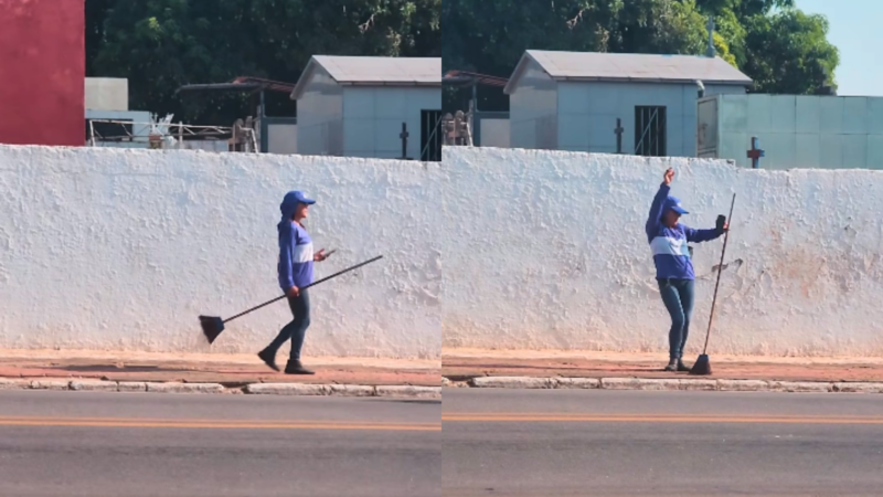 Funcionária de Limpeza Encanta ao Dançar Forró em Frente a Cemitério no Acre