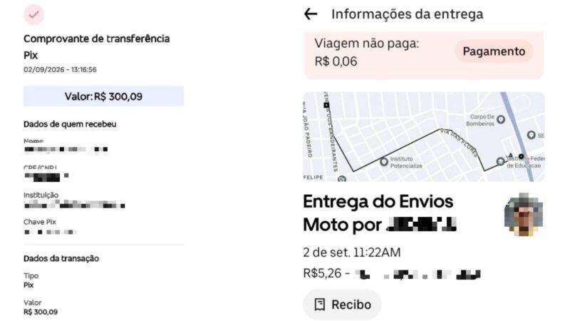 Entregador Retém R$ 300 Enviados por Engano em Boa Vista e Não Conclui Corrida de R$ 5,26